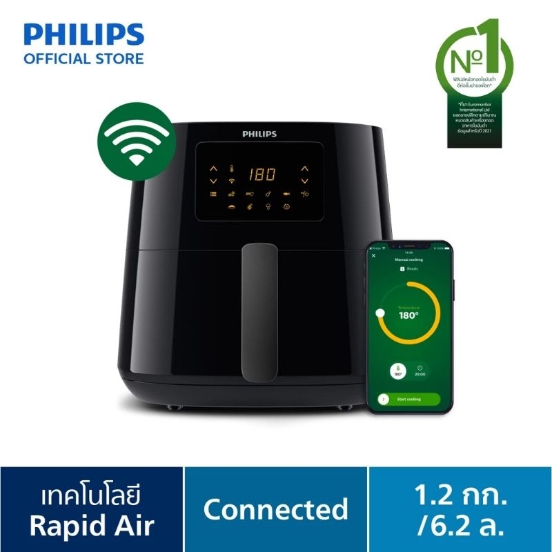 Philips AirFryer Digital XL Connected หม้อทอดอากาศฟิลิปส์ HD9280/90