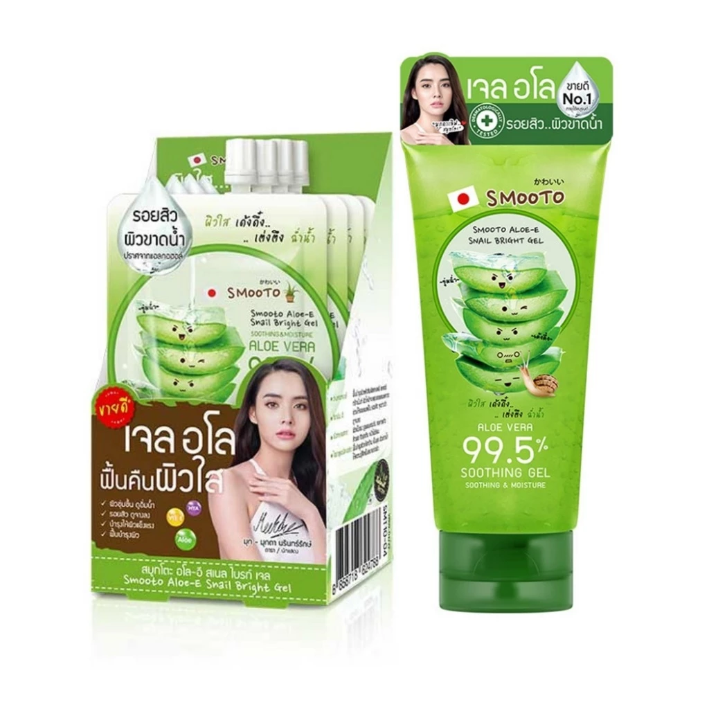 สมูทโตะ เจลว่านหางจระเข้ Smooto Aloe E Snail Bright Gel 99.5%