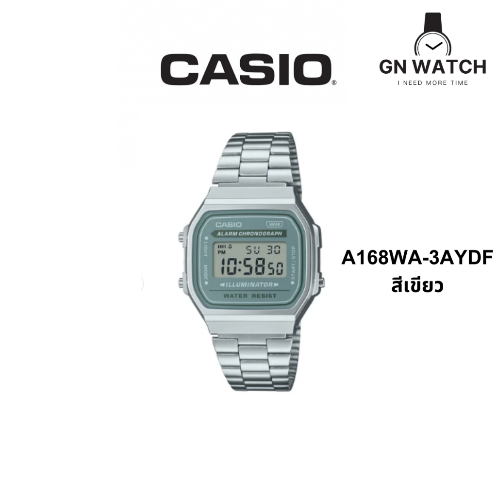 นาฬิกาข้อมือ A168WA-3AYDF สีเขียว