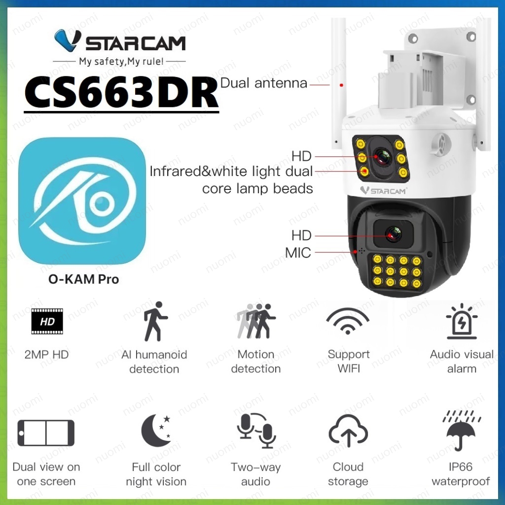 VSTARCAM CG663DR 4G / CS663DR WiFi SUPER HD 1296P 3MP x 2 เลนส์กล้อง กล้องวงจรปิดใส่ซิม Ai Camera - รูปที่ 3