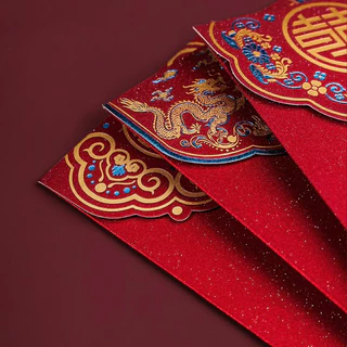 พร้อมส่ง🧧ซองอั่งเปามีพู่ สีแดงจีน ปีใหม่ มังกร ใส่เงิน 2026