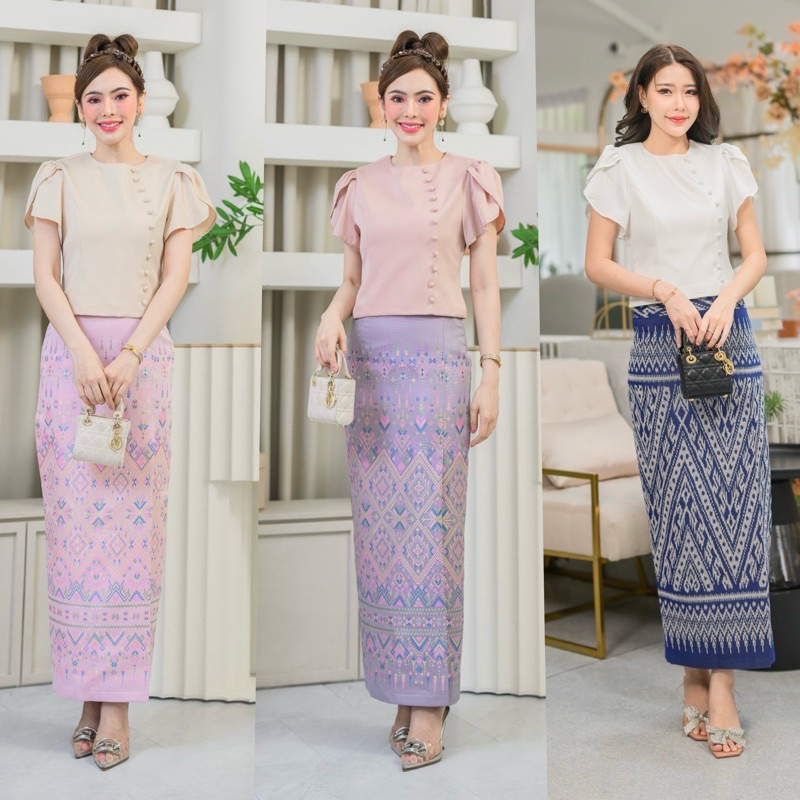 SK0031 เสื้อลิซ่าทางร้านใช้ผ้าไหมเนื้อซาติน ทรงสวย