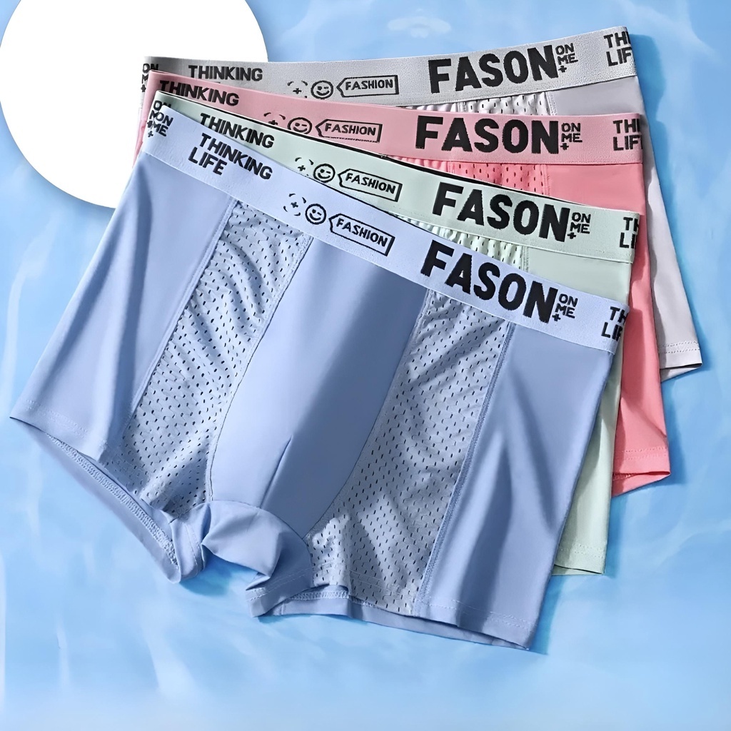 FASON กางเกงในบ็อกเซอร์ผู้ชาย Boxer  เนื้อผ้านิ่ม สวมใส่สบาย เป้าสองชั้นลดอับชื้น บางเบา ระบายอากาศได้ดี Size L-4XL
