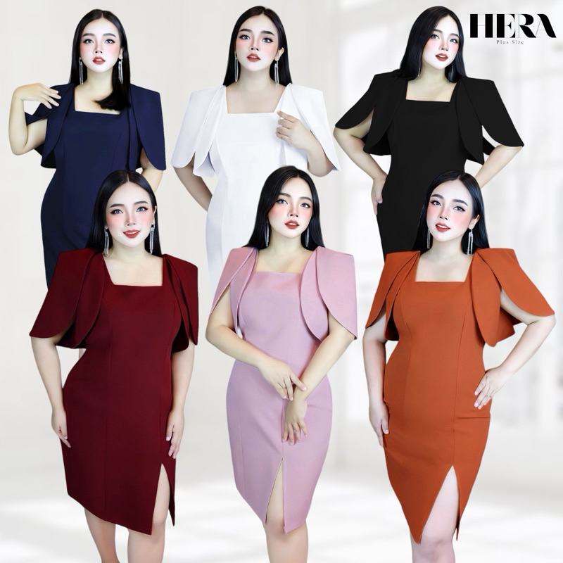 เดรสพลัสไซส์ รุ่นเดรสสูทปีกนก  มี L-3XL