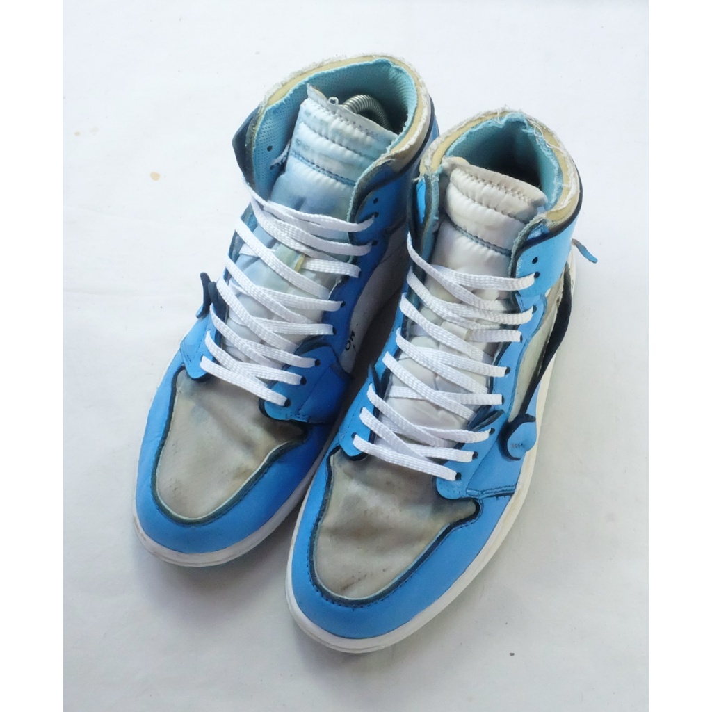 Nike Air Jordan 1 High x Off-White University Blue (UNC) Size 41EU สีฟ้า/ขาว มือสอง