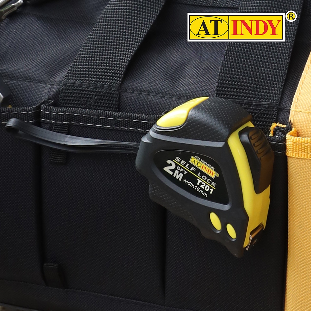 AT INDY Steel Measuring Tape ตลับเมตรหุ้มยาง รุ่น Self Lock  2ม. และ 3.5ม. รหัส T201 และ T351