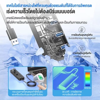 KIVEE USB HUB TYPE-C HUB 3.0 สวิตช์ควบคุมแบบสแตนด์อโลน 7 in 1 5Gbps การส่งผ่านความเร็วสูงรองรับ Windows/OS/Linux 1m