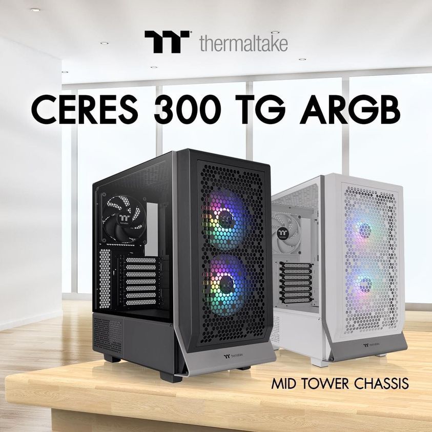 CASE (เคส) THERMALTAKE Ceres 300 TG ARGB Mid Tower Chassis (CA-1Y2-00M1WN-00)