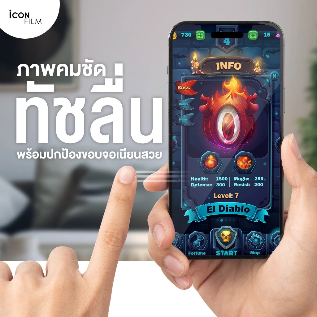 iconfilm ฟิล์มกระจก เต็มจอใส iPhone 17 Pro Max / 16 Pro / 15 Pro Max / 14 / 13 / 12 / 11 thumbnail 4