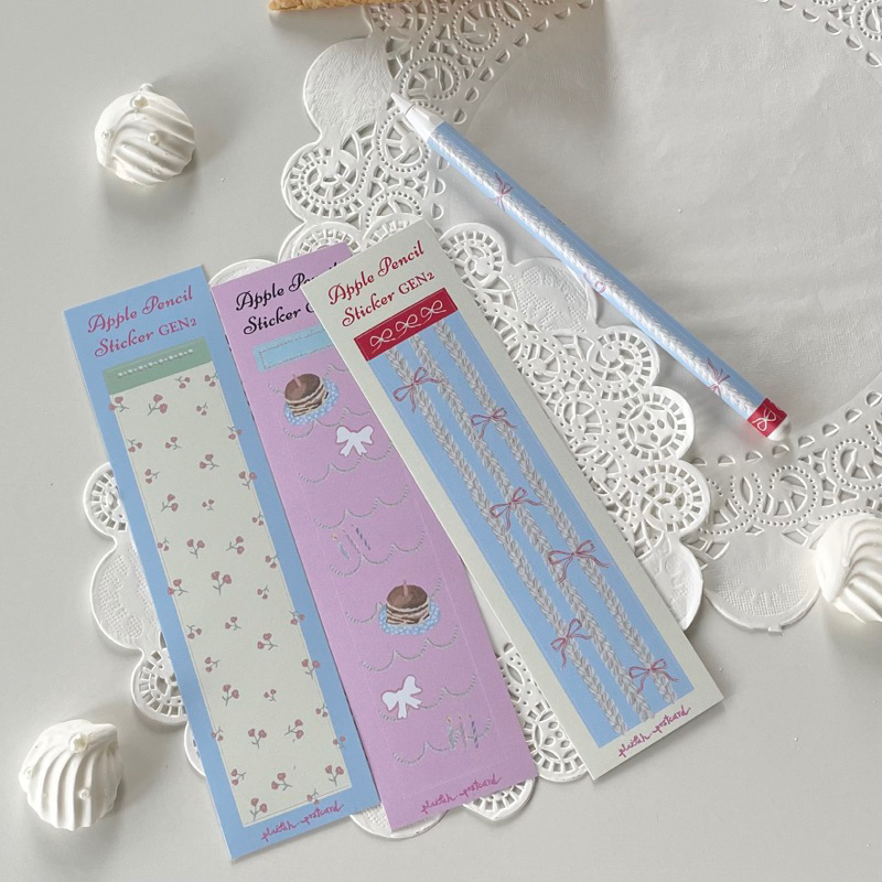 𝑵𝒆𝒘 Apple Pencil Sticker GEN2 & Pro 🎀🫖 ทุกลายต่อยอดจากลายbowที่ทุกคนชอบ! เลยออกมาหวานพริ้ง💝☕️l plaifah.postcard