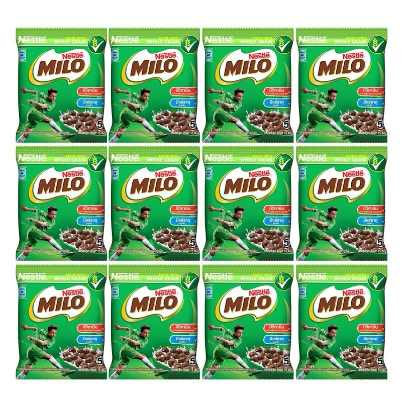 Milo1 [ราคาต่อ 1 ห่อ] เนสท์เล่ ซีเรียล ไมโล 15 กรัม  Nestle Cereal Milo 15 g.