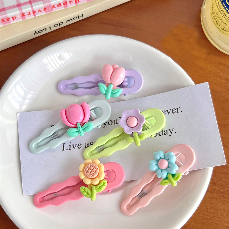 [จัดส่งรวดเร็ว]กิ๊บติดผมแฟชั่นเกาหลี ทิวลิป ลายดอกไม้น่ารัก สีลูกกวาด เครื่องประดับแฟชั่นใหม่ๆ มีให้เลือก 5 สี อุปกรณ์เส