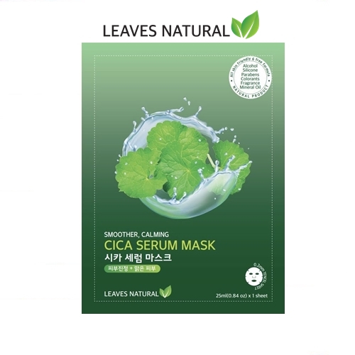 [1แผ่น] LEAVES NATURAL Cica Serum Mask มาส์กหน้า ซิก้า ช่วยลดสิว คุมมัน