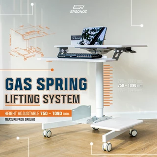 Ergonoz Computer Cart Standing Desk โต๊ะคอมพิวเตอร์ ปรับระดับความสูงได้ มีล้อเลื่อน (EGN-STA02)