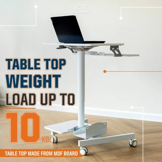 Ergonoz Computer Cart Standing Desk โต๊ะคอมพิวเตอร์ ปรับระดับความสูงได้ มีล้อเลื่อน (EGN-STA02)