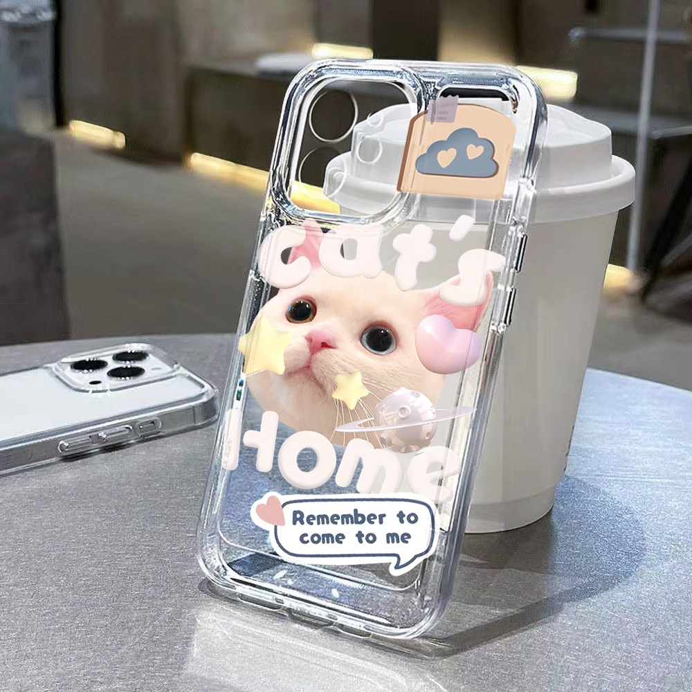 Cute Cat กรณีที่ชัดเจน for Samsung A55 A54 5G A53 A52 A51 A34 A35 A50 A12 A13 A14 A22 A31 S24 S23 S22 Ultra S21 S20 FE