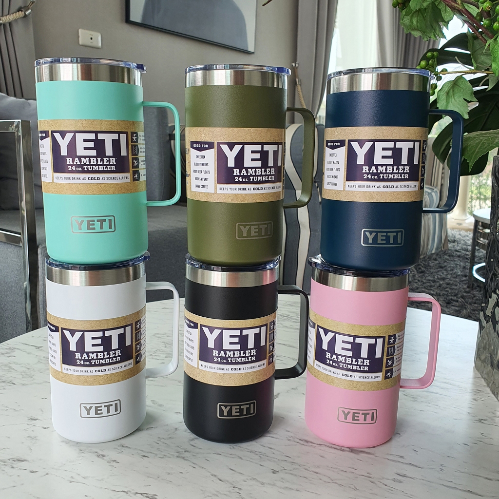 แก้วน้ำ24oz 720ml มีด้ามจับหูจับ สแตนเลส304 เก็บอุณหภูมิความเย็น ร้อน สีพื้นผิวด้าน สีไม่ลอกYETI