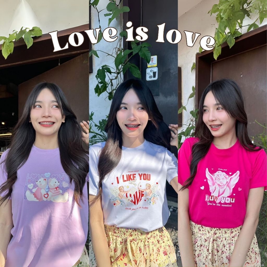 Jarikashop - เสื้อยืดลาย Valentine ( งานป้าย.. Jarika ) ( จ103 )
