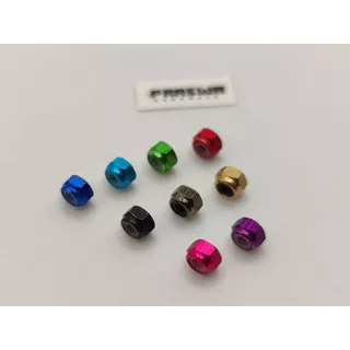 [4ชิ้น]Locknut M2 อัลลอยด์ กันคลายในตัว น้ำหนักเบามาก - Mini4WD M2 Aluminum Locknut