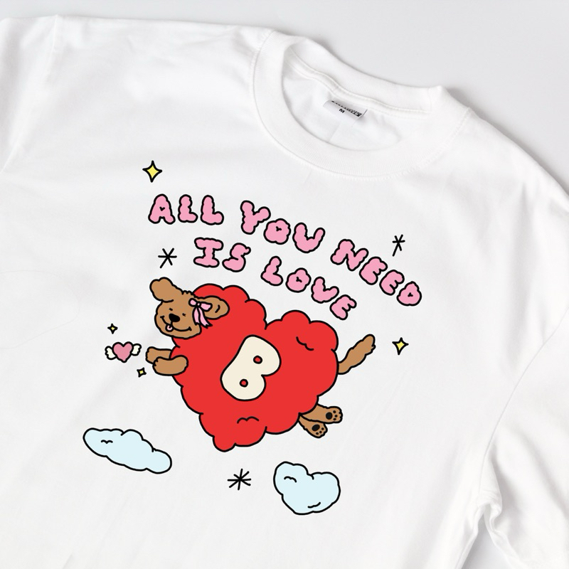 All you need is love หมาหัวใจ / เสื้อยืด Oversized และ baby tee สกรีน Custom ตัวอักษร A-Z (แจ้งตัวอักษรทางหมายเหตุ) - รูปที่ 3