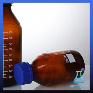 ขวดเก็บสารเคมี สีชา แบบฝาเกลียว ขนาด 100, 250, 500,1000,2000ml, Duran / Reagent bottle, Glass Laboratory Reagent Bottle