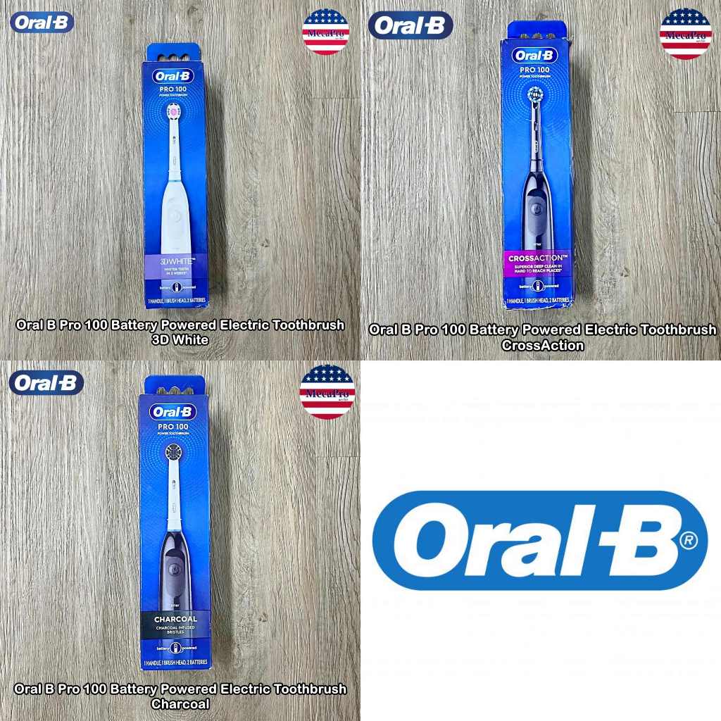 Oral-B® Pro 100 Battery Powered Electric Toothbrush ออรัลบี แปรงสีฟันไฟฟ้า ใช้แบตเตอรี่
