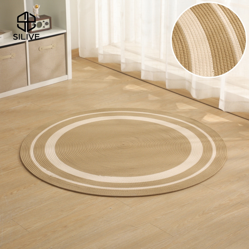 Silive Shop พรมฝ้าย carpet ขนาด80/120/150 พรมปูพื้น ทรงกลม  พรมปูพื้นห้อง #GD-BC - รูปที่ 7