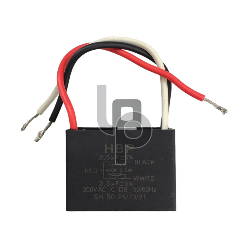 คาปาซิเตอร์พัดลม 2.5+3.5 uF 300v 3สาย