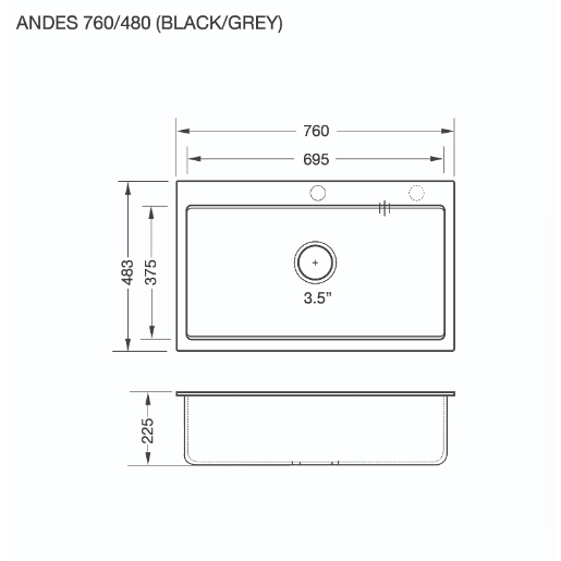 EVE  เตาแก๊ส 2 หัว HB78-2BCC/BG + เครื่องดูดควัน HC-LOFTBOX-90 + อ่างล้างจาน ANDES 760/48 - รูปที่ 4