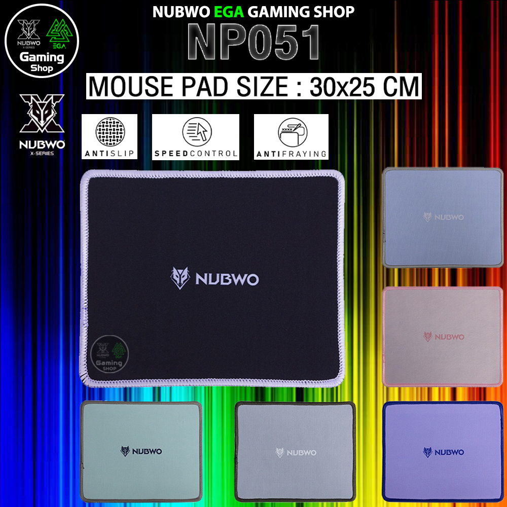 GAMING NUBWO NP051 MOUSE PAD SPEED 300x250x3 แผ่นรองเมาส์ แบบสปีด ฐานยางกันลื่น เย็บขอบทั้งสี่ด้าน 051