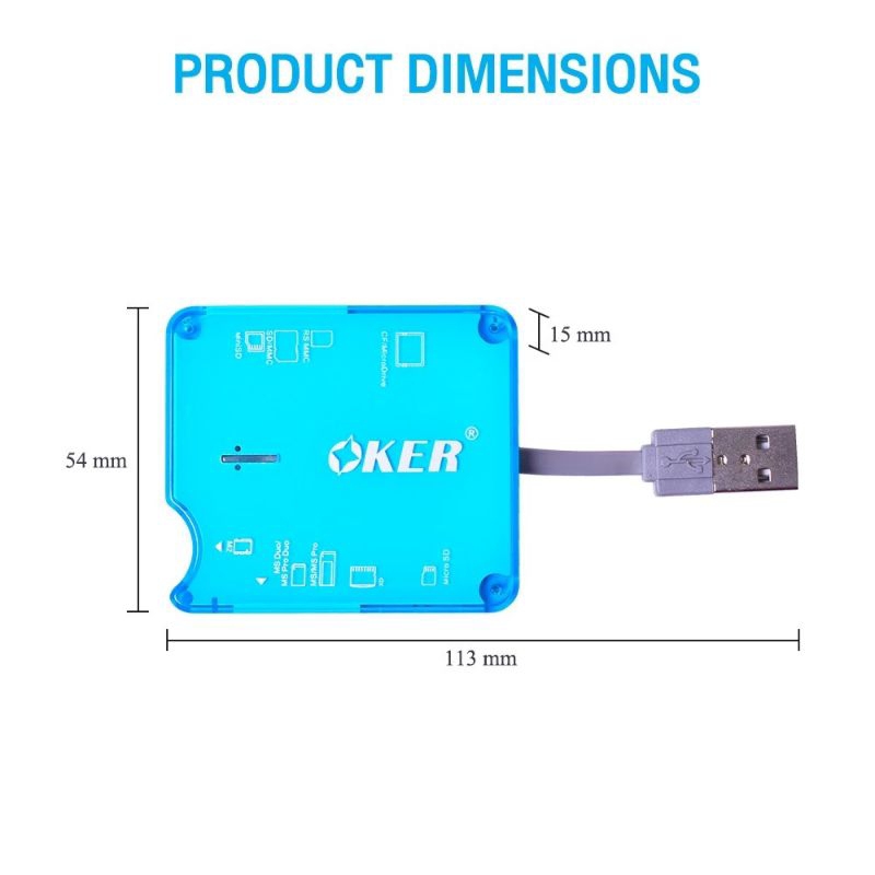 OKer  อุปกรณ์อ่านการ์ด All in one, USB 2.0 Card Reader / Writer รุ่นoker C-2001