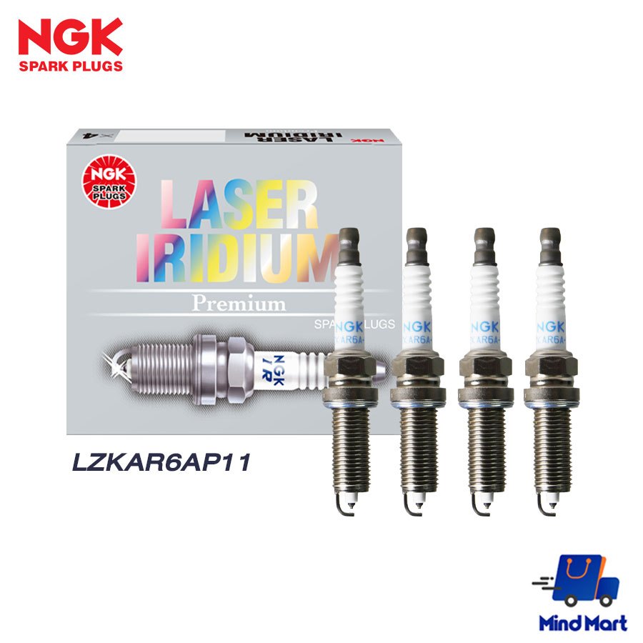หัวเทียนรถยนต์ LASER IRIDIUM NGK LZKAR6AP11 (6643) 1กล่อง/4หัว