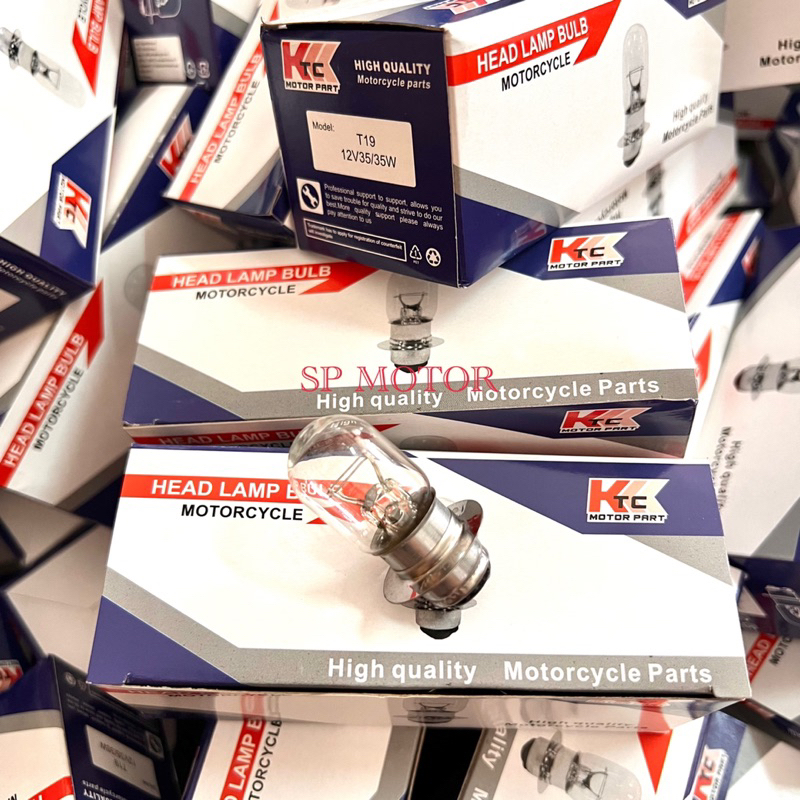 หลอดไฟหน้ามอเตอร์ไซค์12V 35/35Wหลอดไฟหน้าT19 12V35/35W 2จุดใช้สำหรับรถจักรยานยนต์ทั่วไปHonda Yamaha susuki kawasaki
