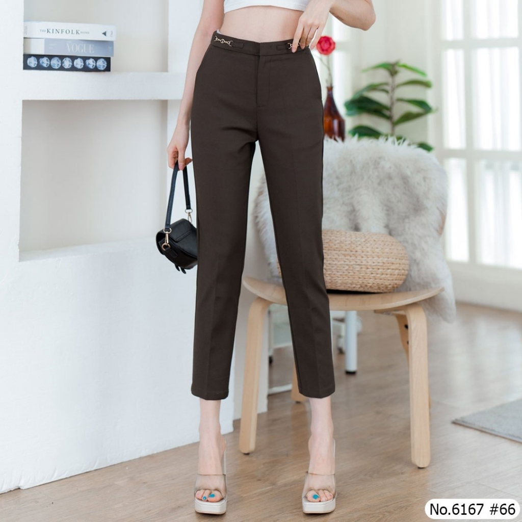 กางเกงขายาว 9ส่วน Maristar : No.6167 | Cropped Pants กางเกงทรงสวย ผ้าดี กางเกงทำงานราคาส่ง