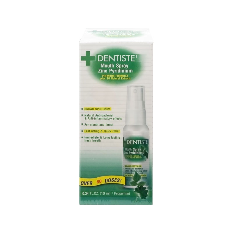 Dentiste' Mouth Spray Zinc Pyridinium เดนทิสเต้ เม้าท์สเปรย์ ซิงค์ บรรเทาอาการเจ็บคอและแผลร้อนใน ช่วยให้ลมหาย