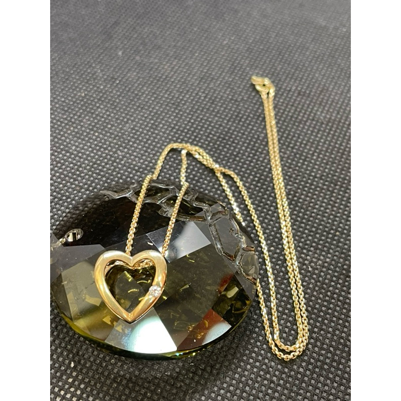 สินค้าหลุดจำนำสร้อยคอทอง14K MIDAS พร้อมจี้หัวใจเกาะเพชรเกษร 0.05ct 1เม็ด ความยาวสร้อย18นิ้ว น้ำหนักร