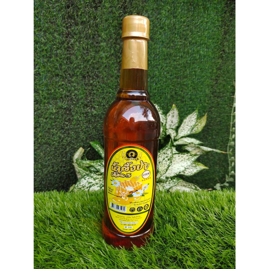 น้ำผึ้งป่าเดือน5 ขวดพลาสติก ตรา tai honey queen 1000g