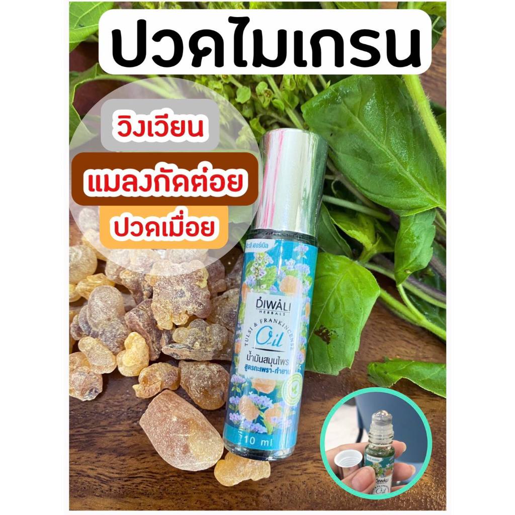 น้ำมันไมเกรน • สูตรกะเพรา-กำยาน
