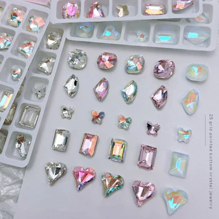 คริสตัลสำหรับตกแต่งเล็บ 25ชิ้น/ตลับ คริสตัลวิ้งสวยสมราคา 🌈 พร้อมส่งในไทย🌈