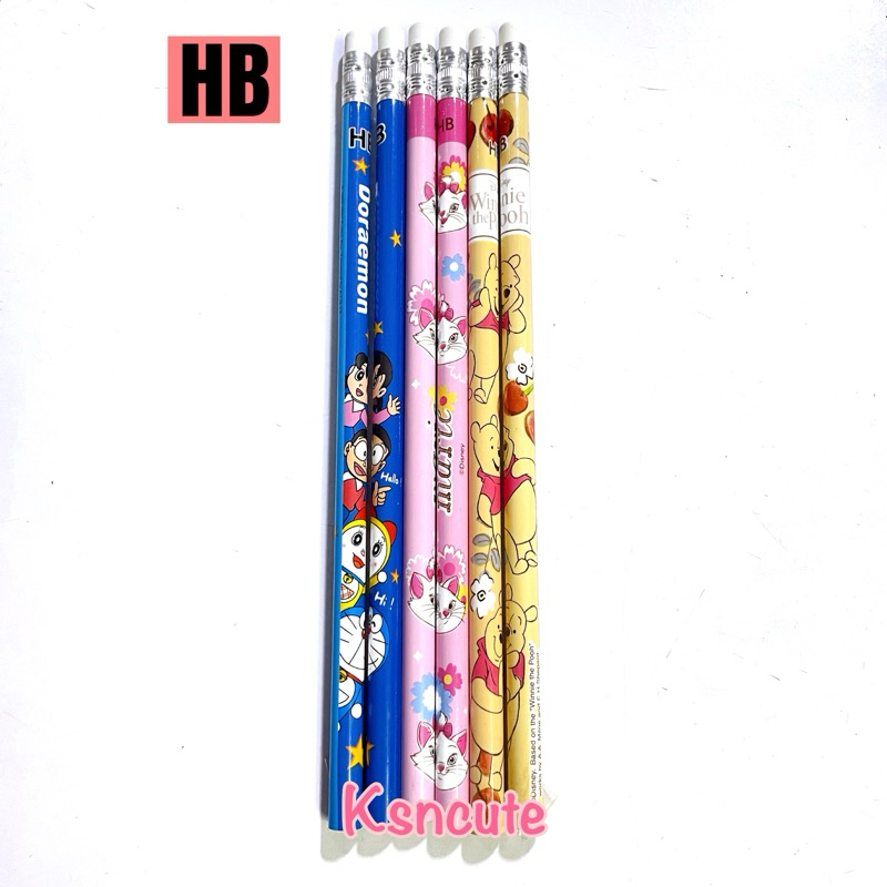 ดินสอไม้ ปลายมียางลบ ลายการ์ตูน ดีสนีย์ Disney (HB)(ด้ามละ7บาท)