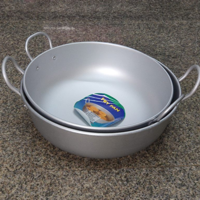 กระทะแขก 2 หู (ตราร่ม) FRY PAN กระทะก้นลึก หม้อ2หู กระทะอลูมิเนียม ขนาด 30/36/40 cm อุปกรณ์เครื่องครัว