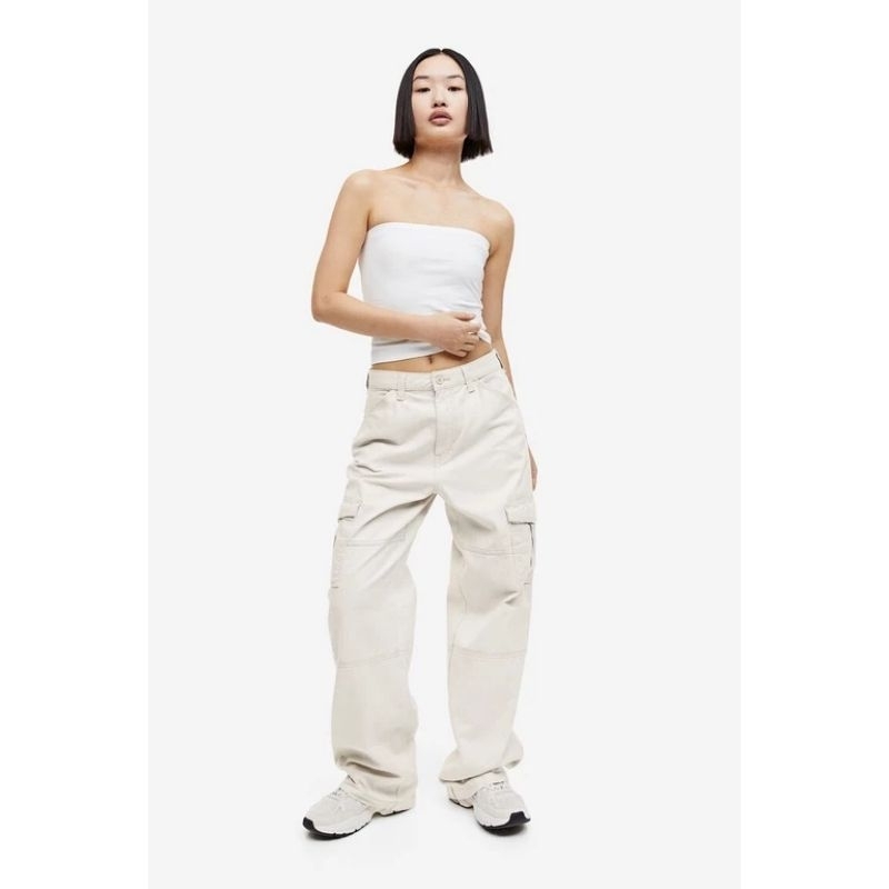 H&M Twill cargo trousers กางเกงคาร์โก้ มือ1 Shopไทย