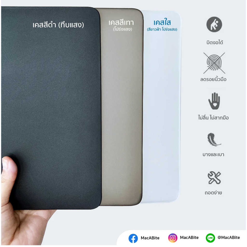 Vela เคสMacbook พลาสติกอ่อน ไม่เจาะโลโก้