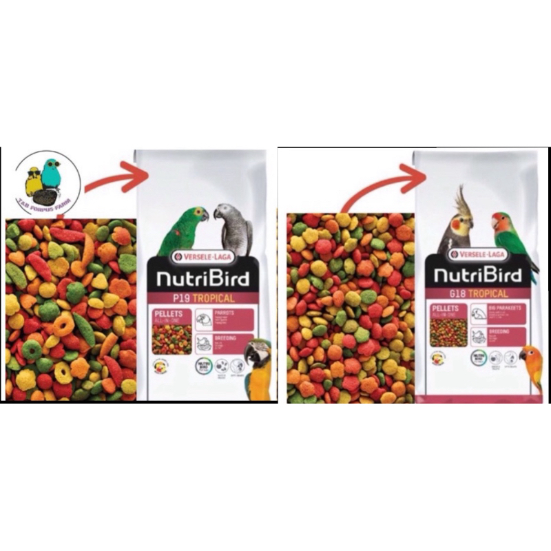 ตักแบ่ง 500g 1kg อาหารเม็ดG18และP19 NutriBird