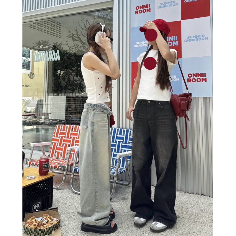 กางเกงยีนส์ Baggy jeans onniiroom : Midnight Jeans คอลล่าสุด