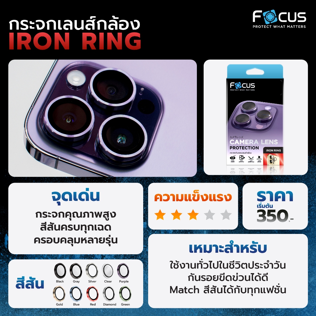 Focus IRON RING แหวนกันรอยเลนส์กล้อง สำหรับ Samsung S26Ultra S25Ultra แหวน 5ชิ้น S26 Plus S26 S23 + S24 + S25 + 3ชิ้น - รูปที่ 4
