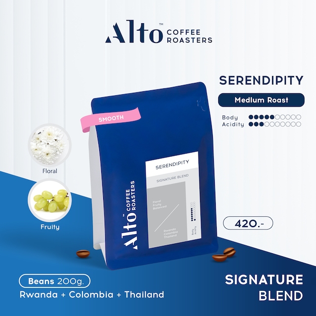 Alto Coffee เมล็ดกาแฟ คั่วกลาง Serendipity Blend (200g)