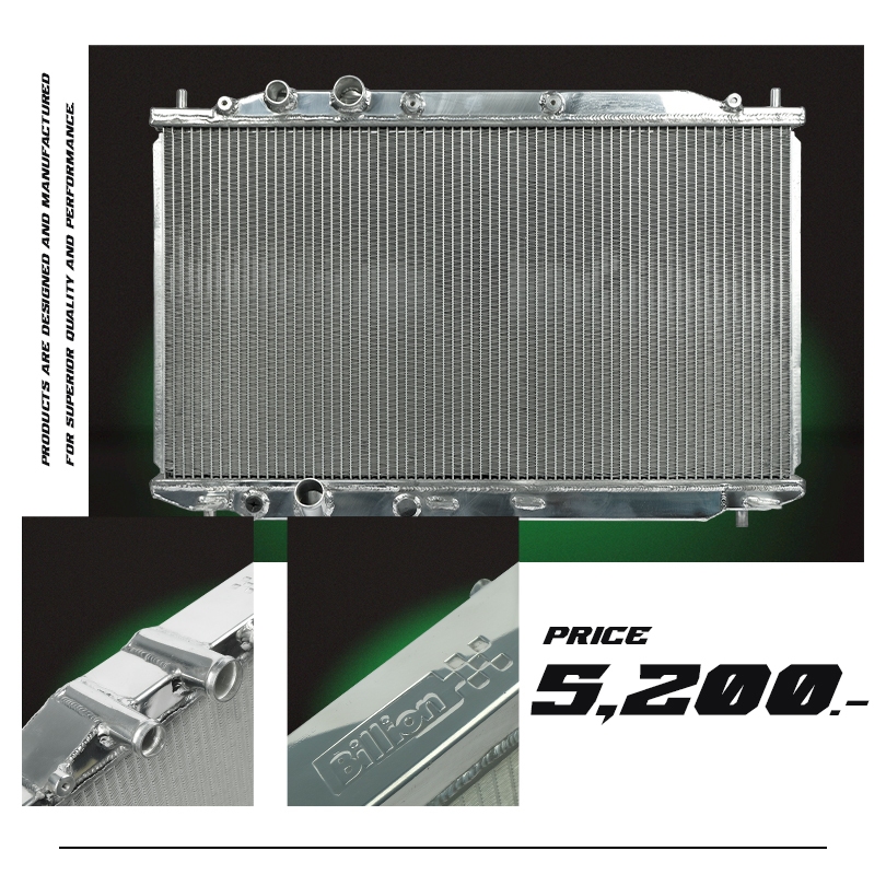 BILLION 2-ROW FULL ALUMINUM RADIATOR COMPATIBLE WITH HONDA CIVIC FD (MT) #หม้อน้ำBILLION