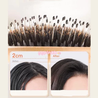 พร้อมส่ง หวีขนหมูป่า ลดผมร่วง ทำให้ผมเงางาม แก้ผมพันกัน นวดหนังศีรษะ สบายผม