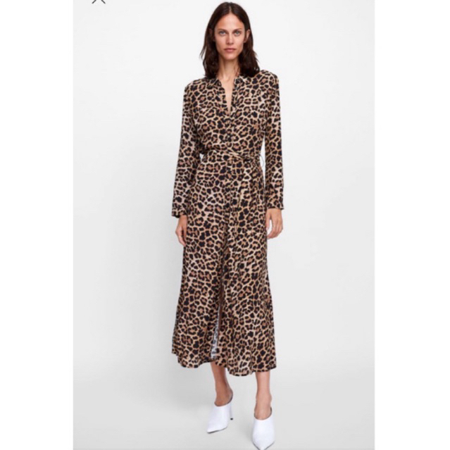 zara leopard dress size xs 700.-